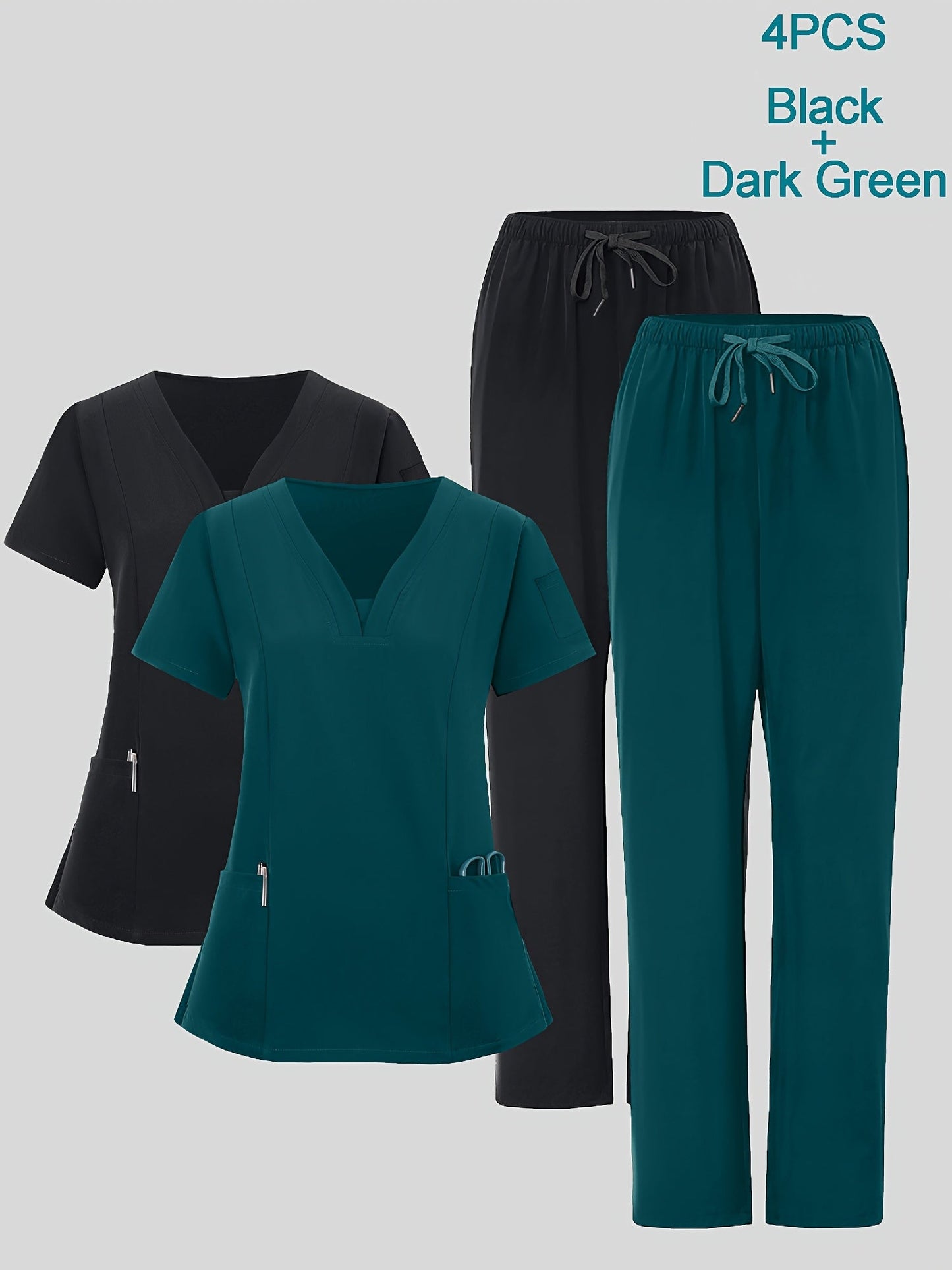 Women's Scrub Set - Stretch Comfort – Blue / Navy Color – Blue option – view 2