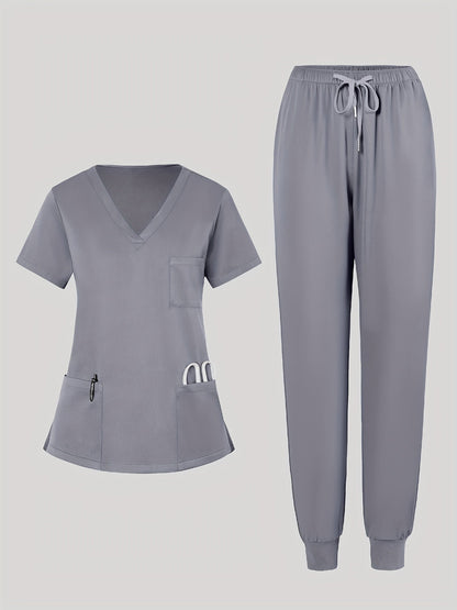 Women's Scrub Set - Stretch Comfort – Navy Color / Blue detail view