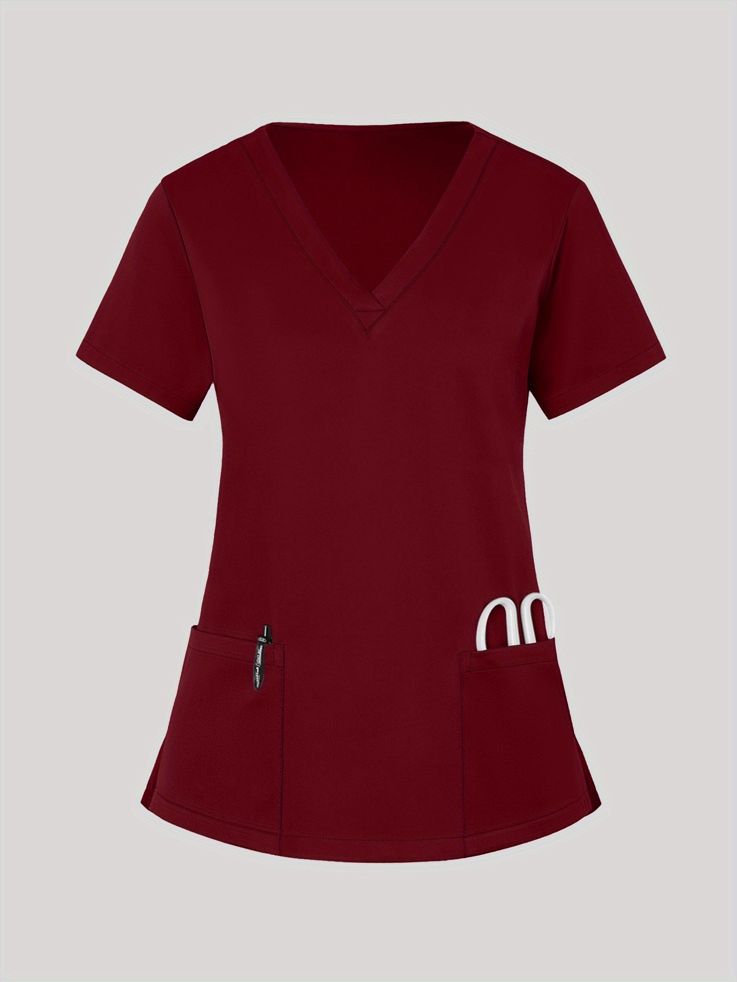 Women's Scrub Top - Solid Color – Black / Navy Color detail view