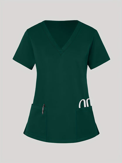 Women's Scrub Top - Solid Color – Black / Navy Color – Black option – main product image