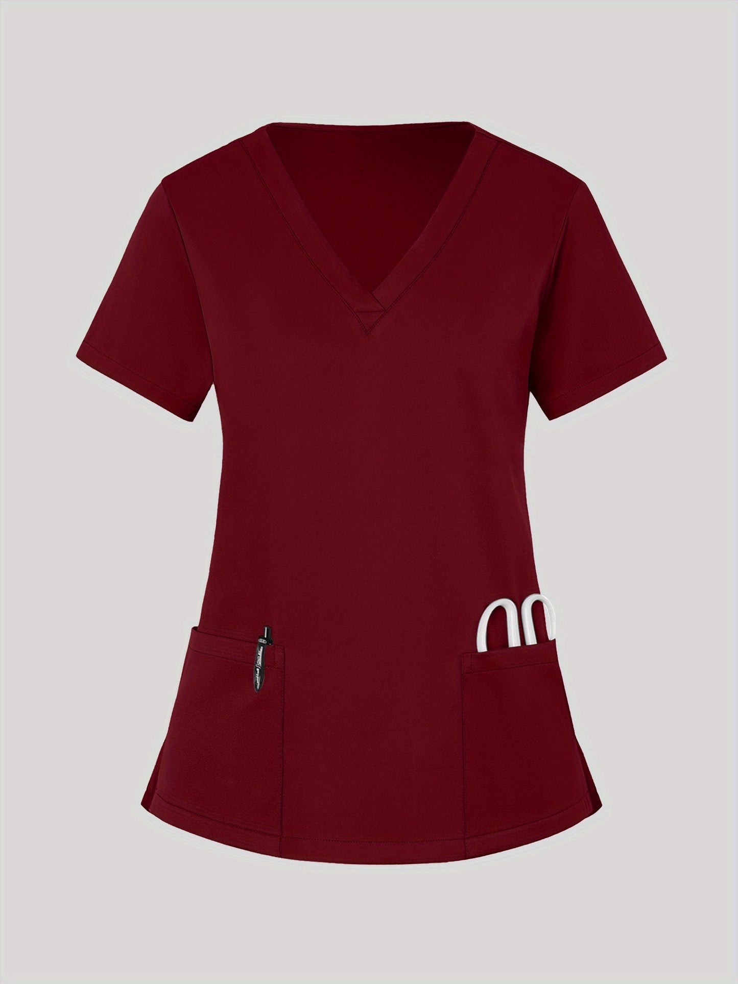Women's Scrub Top - Solid Color – Black / Navy Color – Black option – view 2