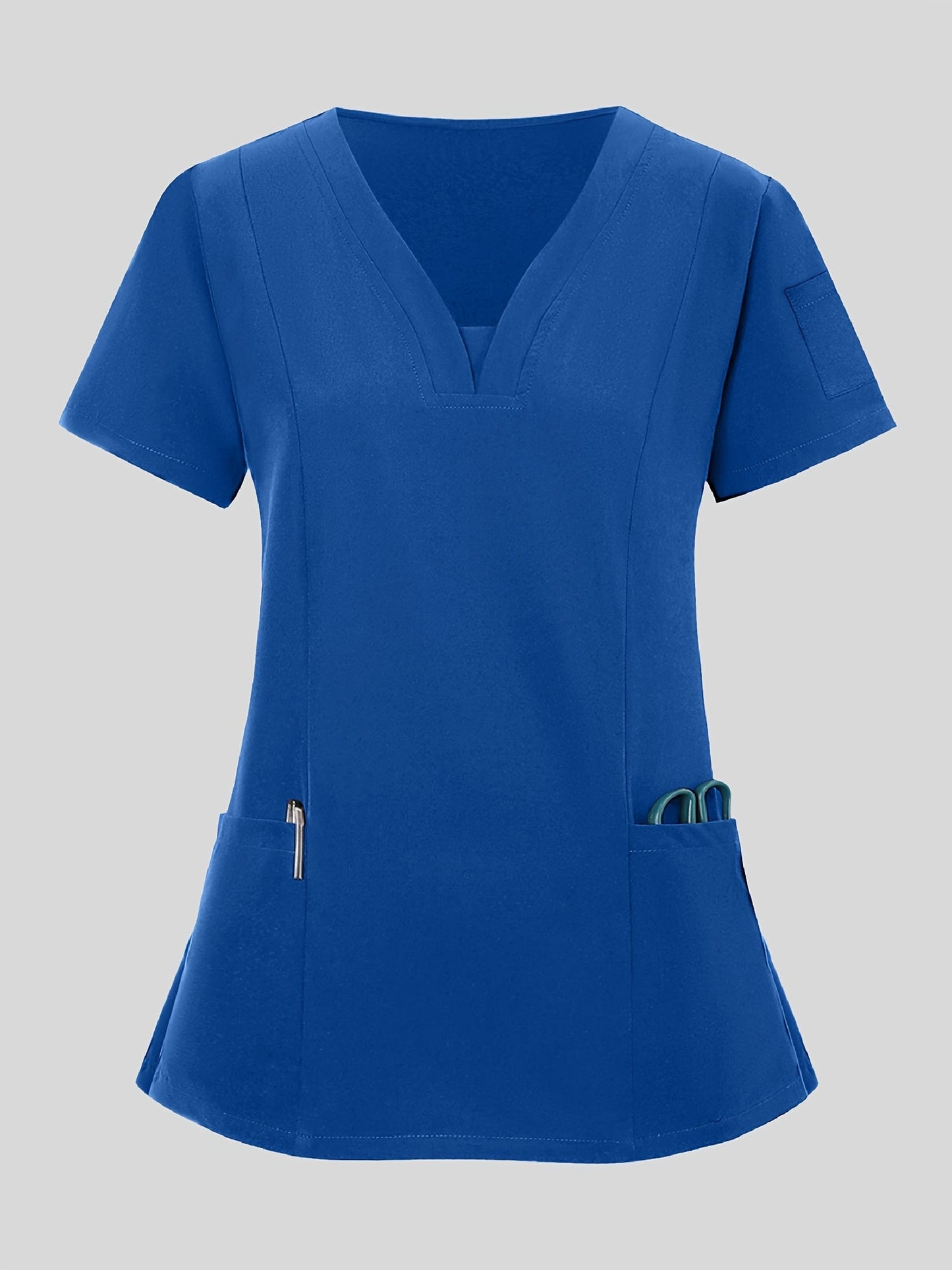 Women's Scrub Top - Solid Color – Blue / Navy Color detail view