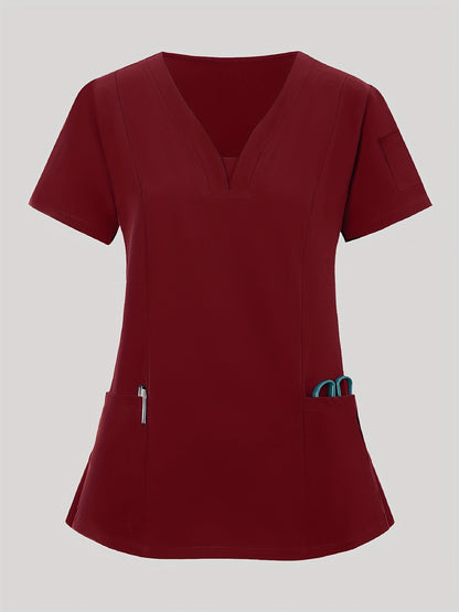 Women's Scrub Top - Solid Color – Blue / Navy Color – Blue option – view 4