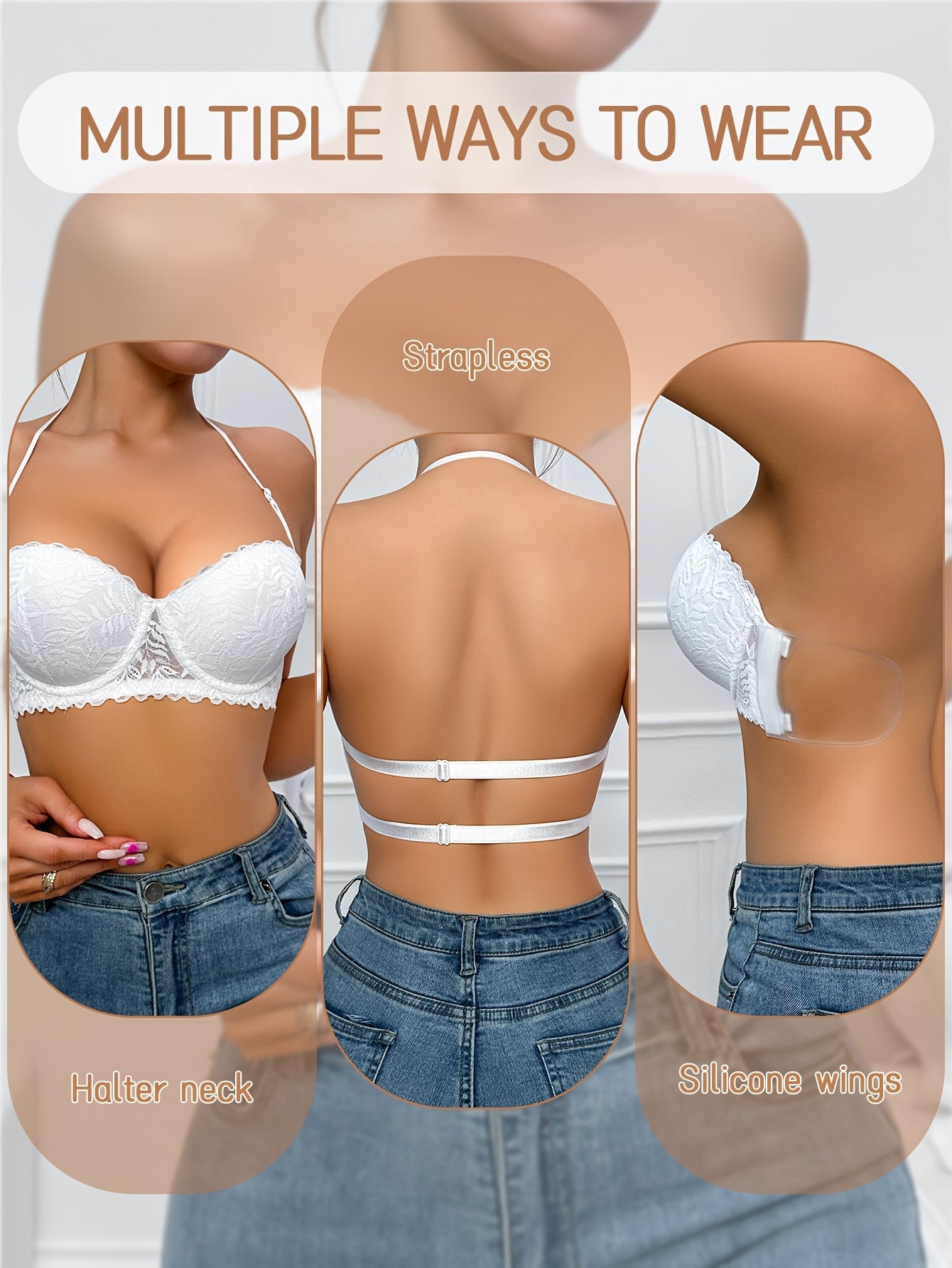 Women’s Seamless Bra - Lace Detail Comfort – view 2