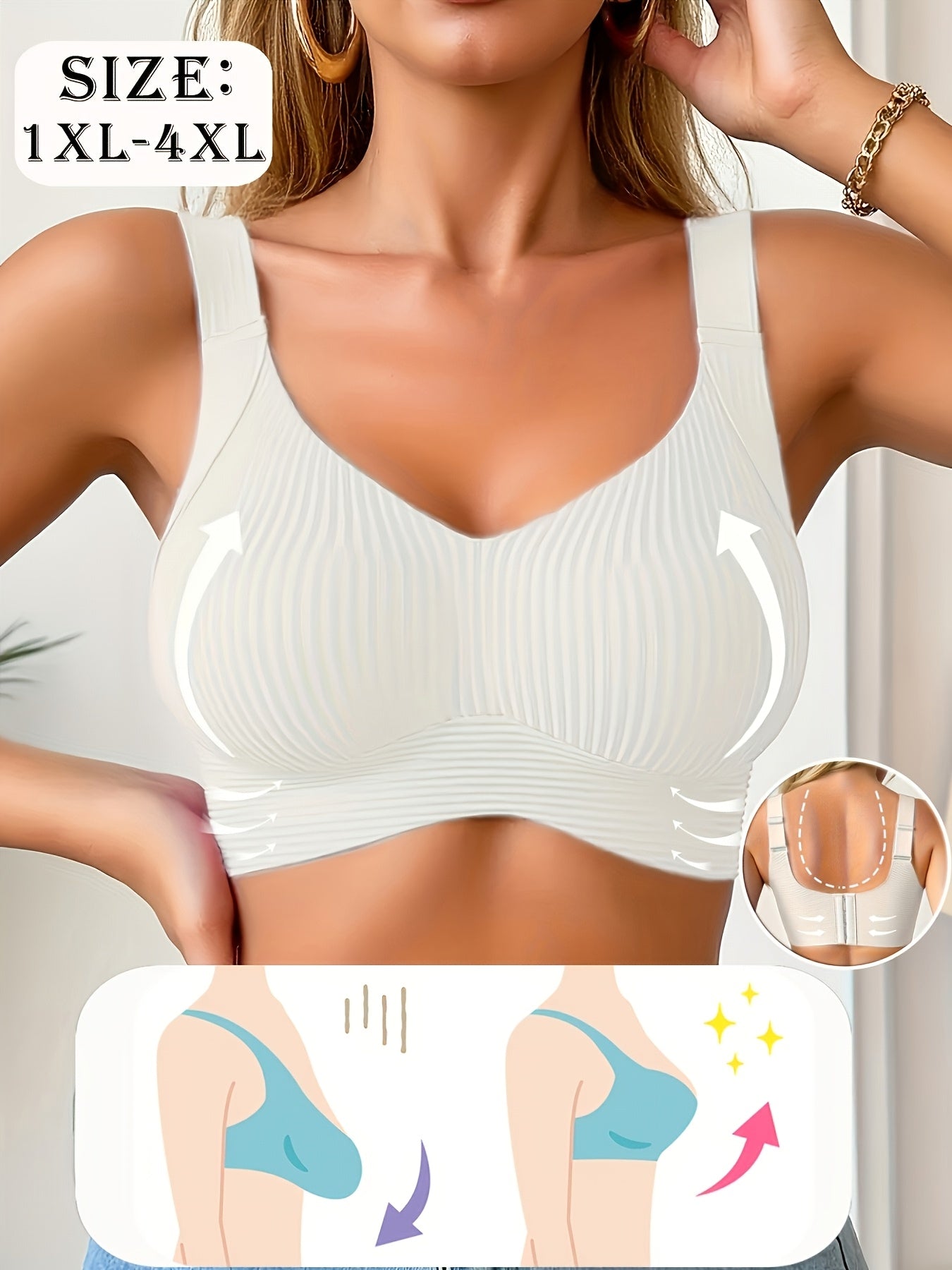 Women's Seamless Bra - Regular Fit – Sizes 1XL–4XL detail view