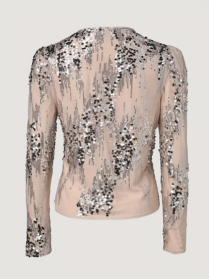 Women's Sequin Zip Jacket - Short Party Layer detail view