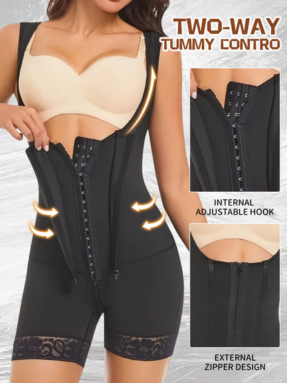 Women's Shapewear Bodysuit – 1pc Women Colombian Shapewear Zipper Closure Bust Open Tummy – view 3