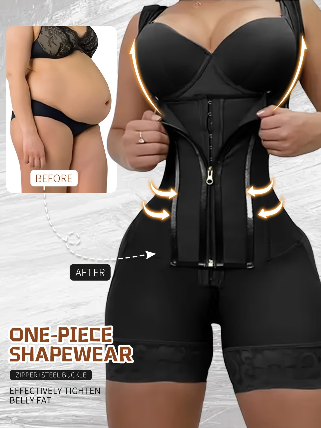 Women's Shapewear Bodysuit – 1pc Women Colombian Shapewear Zipper Closure Bust Open Tummy – view 6
