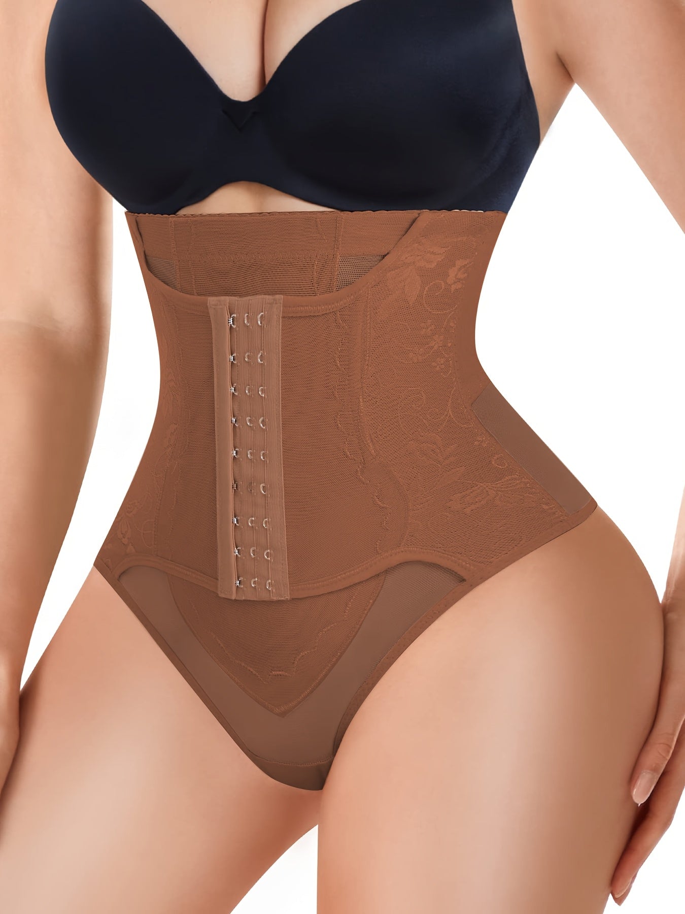 Women's Shapewear Bodysuit – Tummy Control Shapewear With Compression Clasps For Women High – view 10