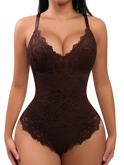 Women's Shapewear Bodysuit - V-Neck – Black option – view 7