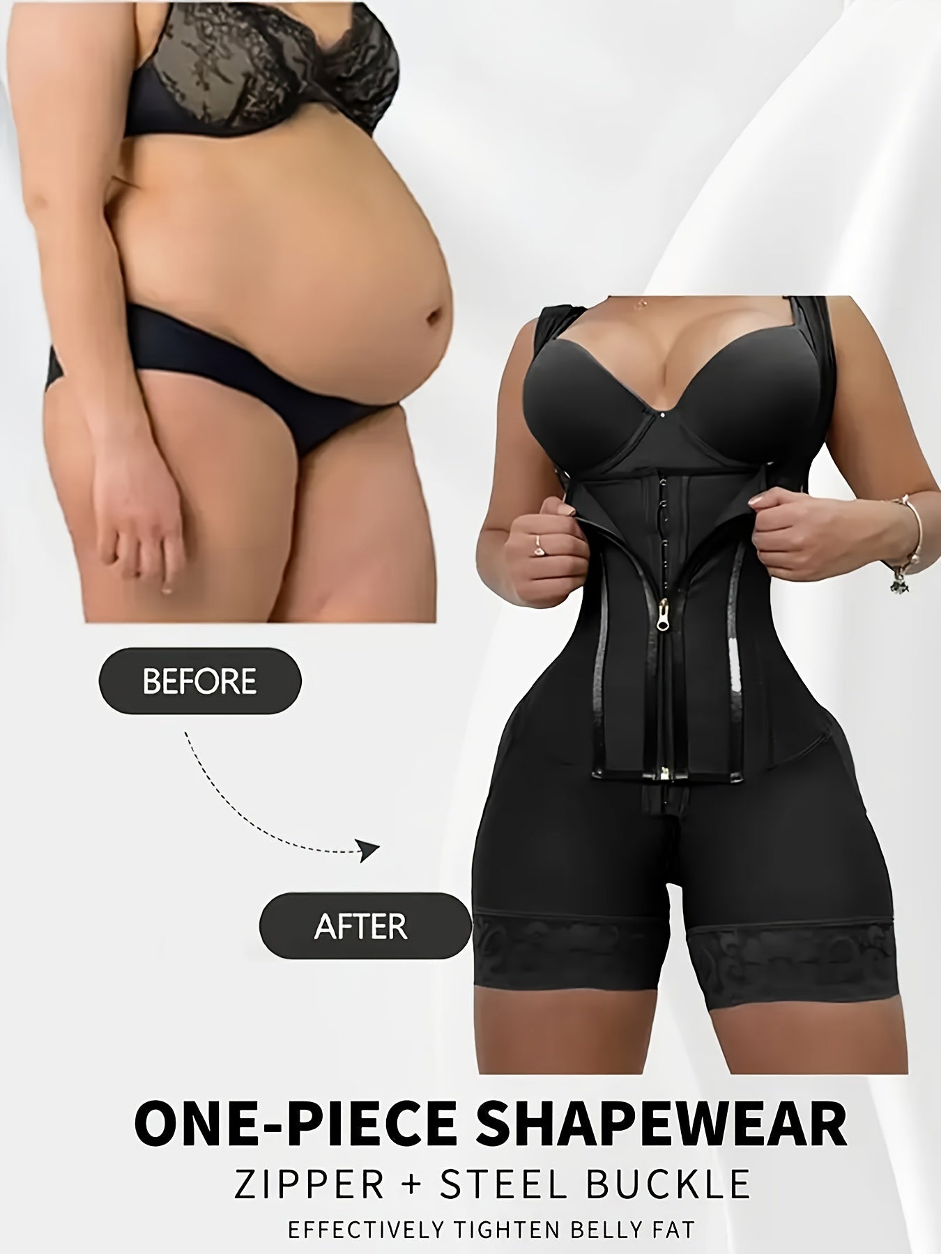 Women's Shapewear Bodysuit – Women'S Shapewear Front Button Abdominal Zipper Post Surgical – main product image