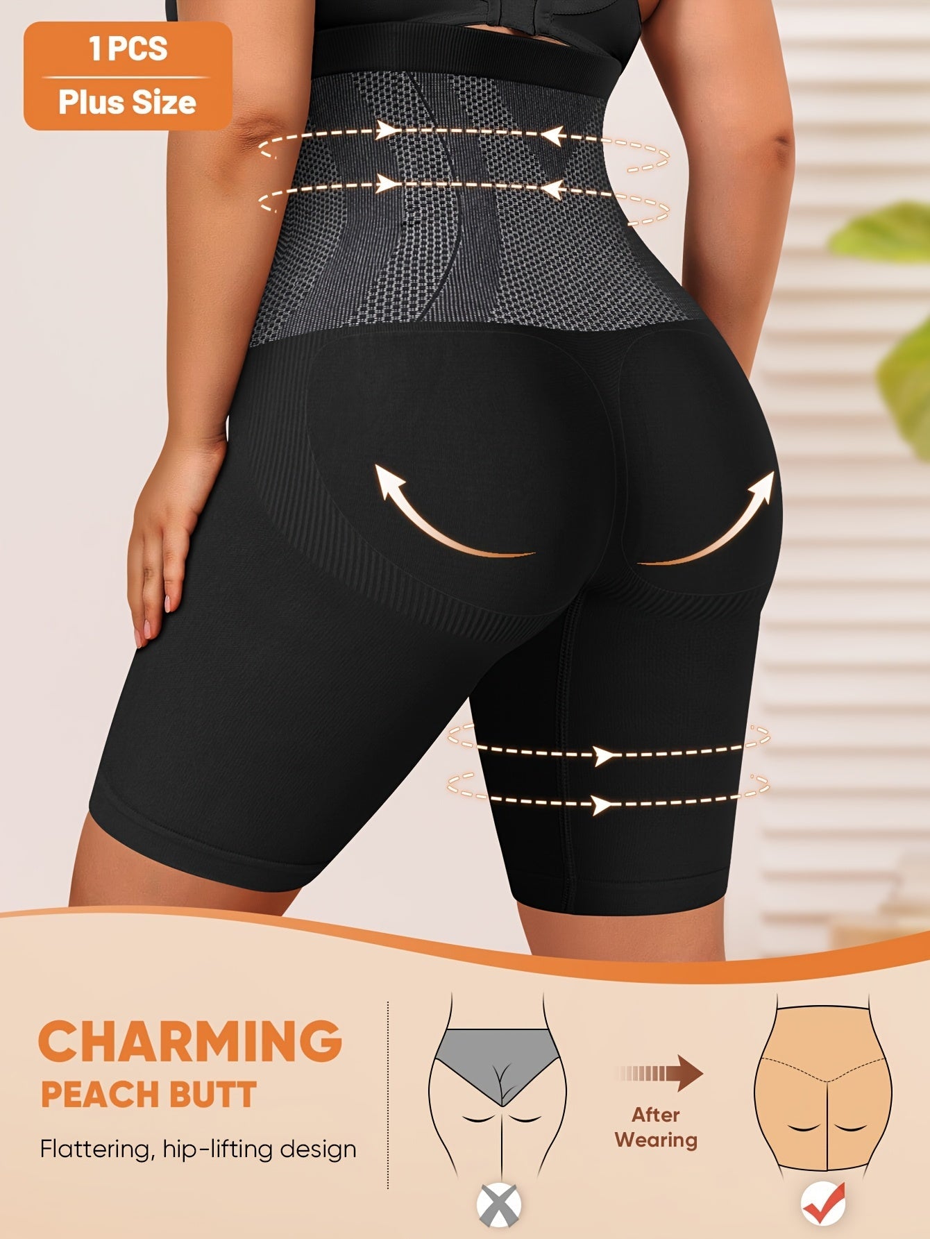 Women's Shapewear Shorts - High-Waist 1 – Black detail view