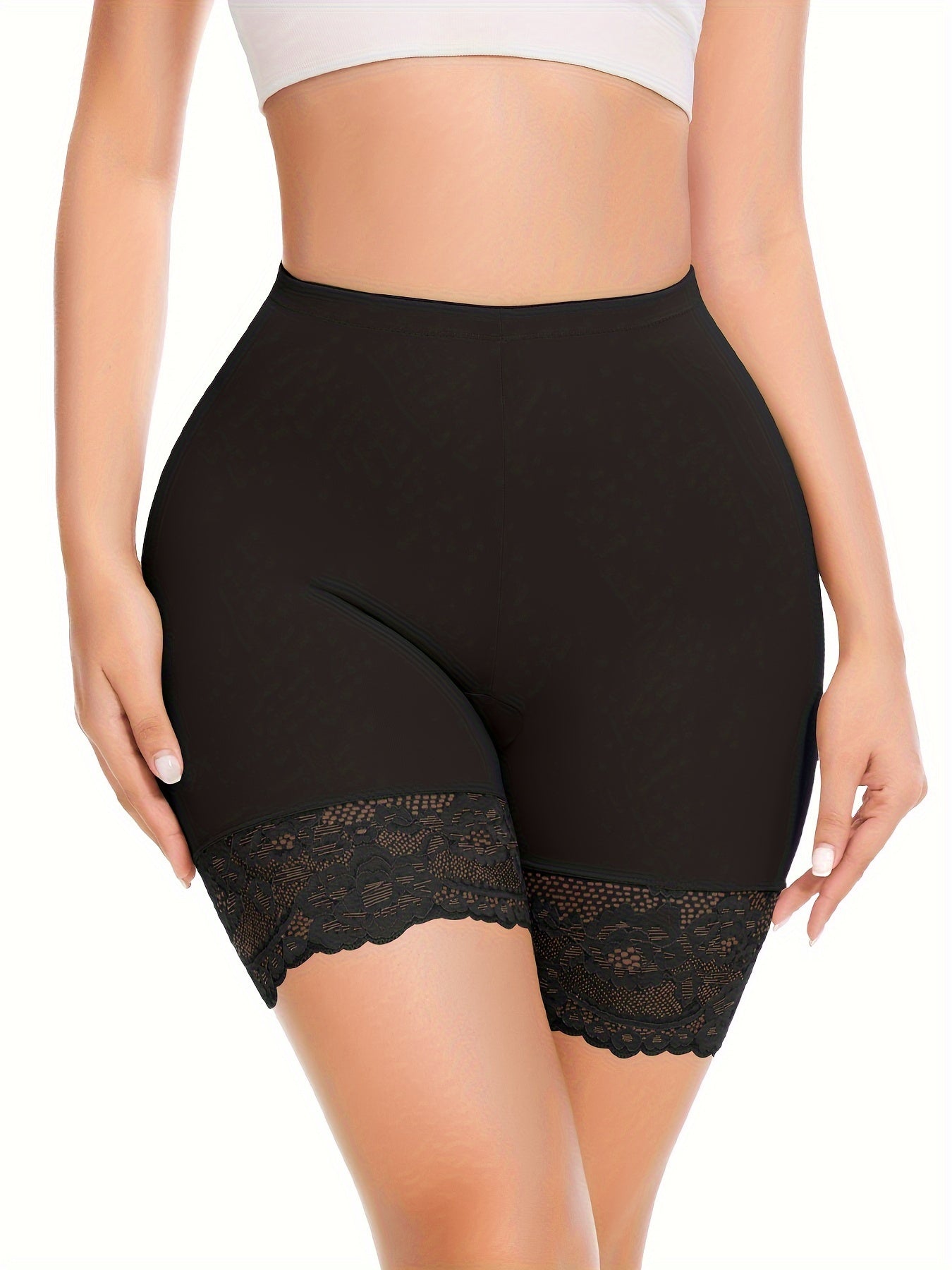 Women's Shapewear Slip - Smoothing Comfort – Light Beige Lace – view 4