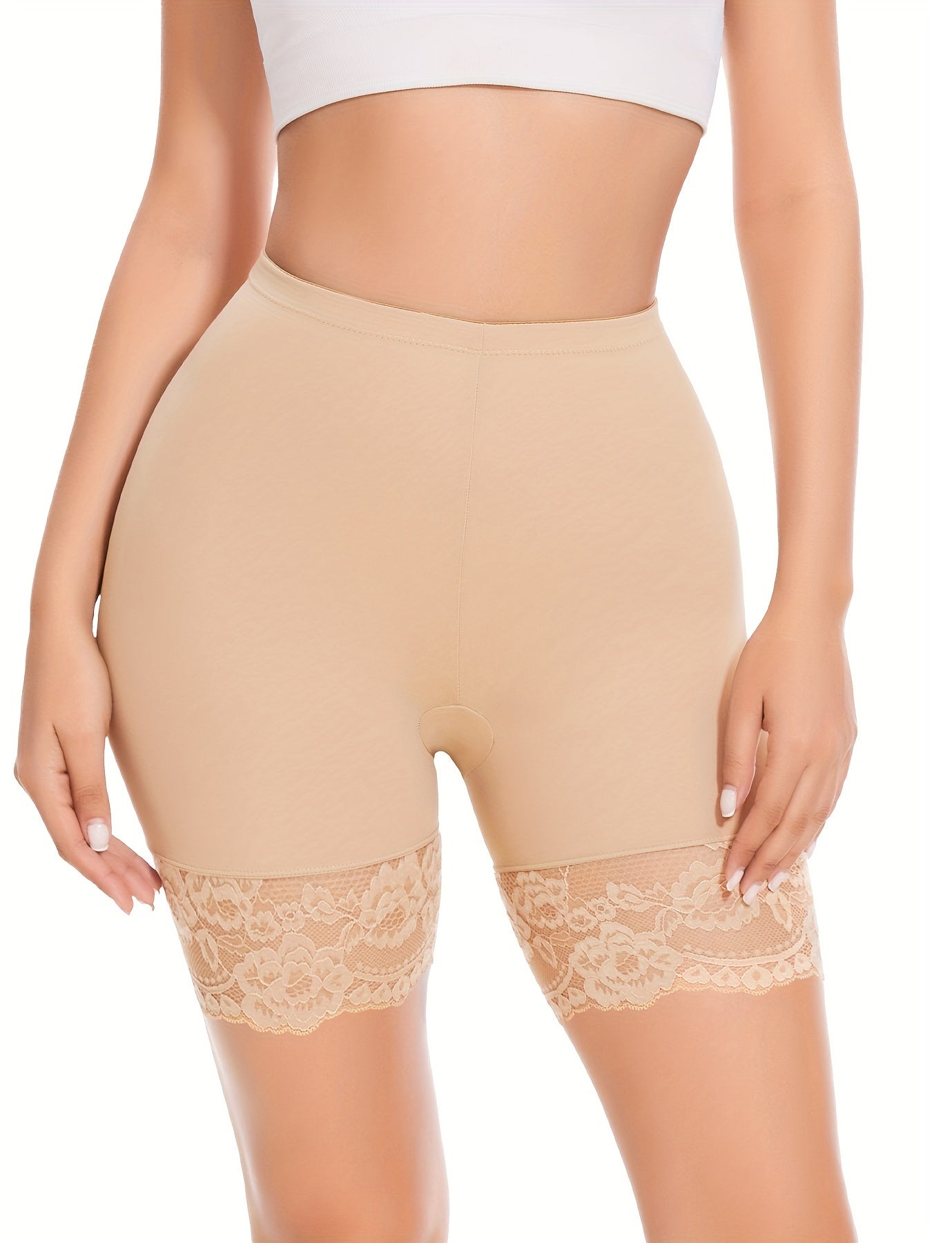 Women's Shapewear Slip - Smoothing Comfort – Light Beige Lace – view 5