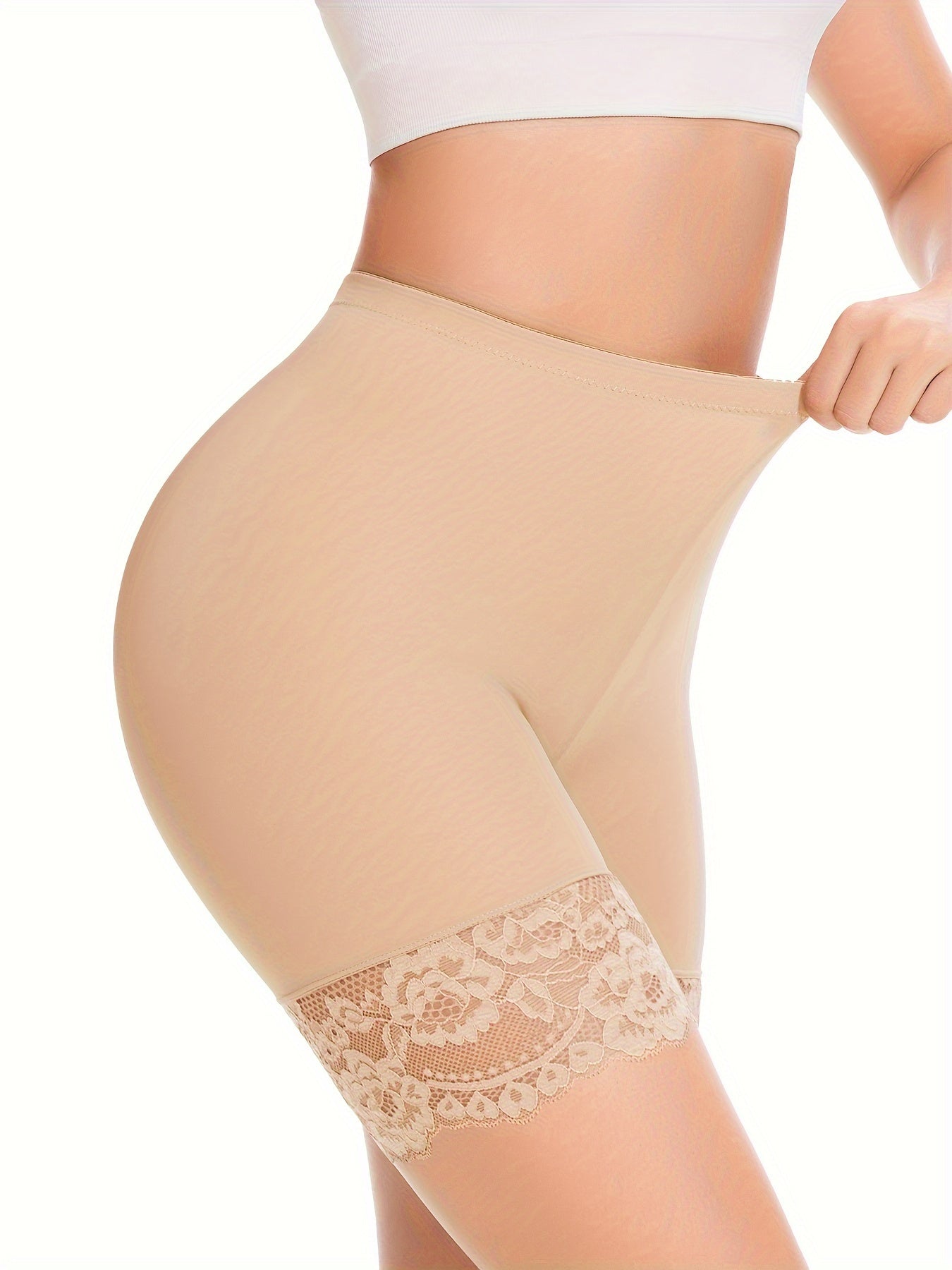Women's Shapewear Slip - Smoothing Comfort – Light Beige Lace – view 9
