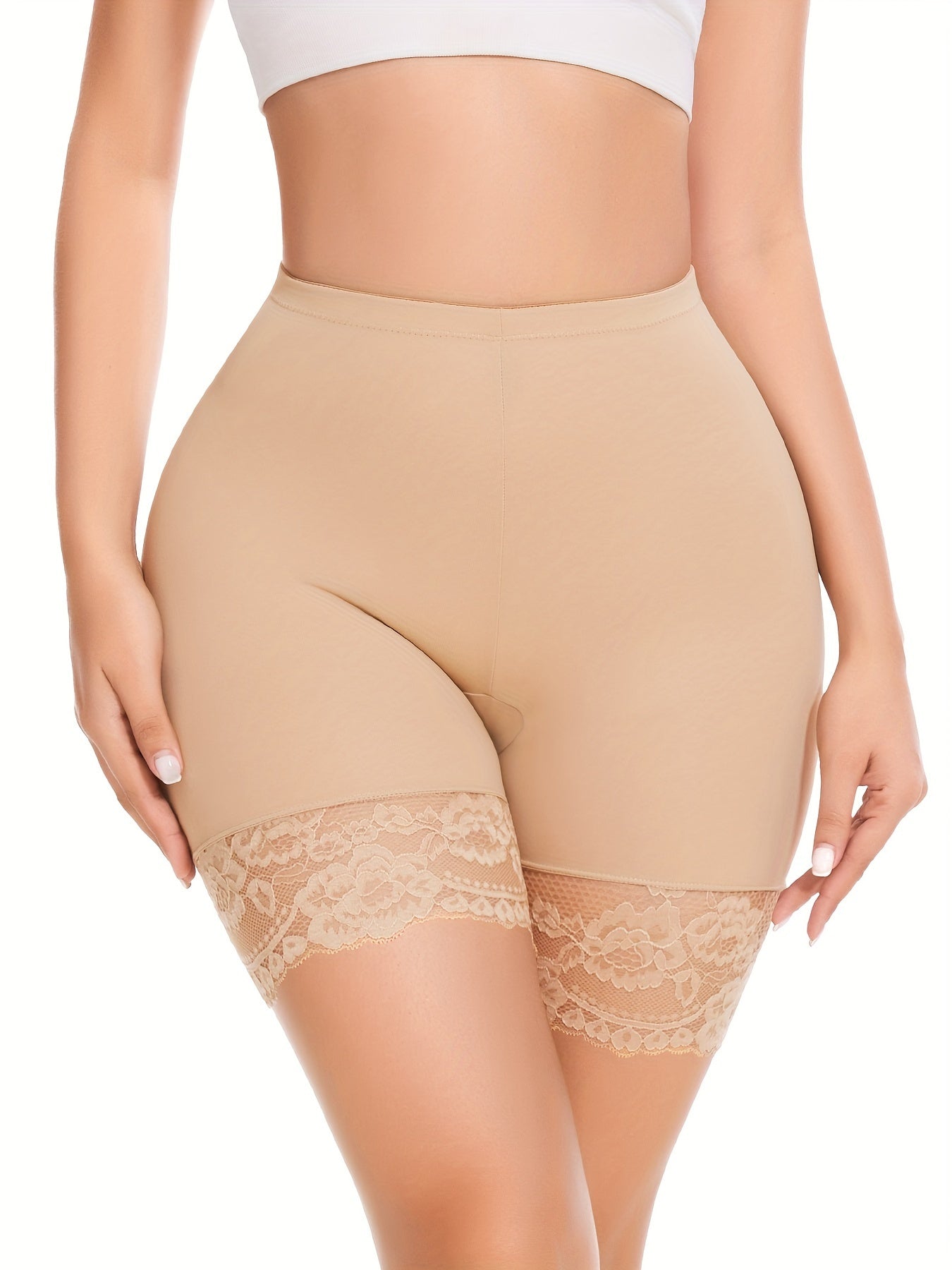 Women's Shapewear Slip - Smoothing Comfort – Light Beige Lace – view 10