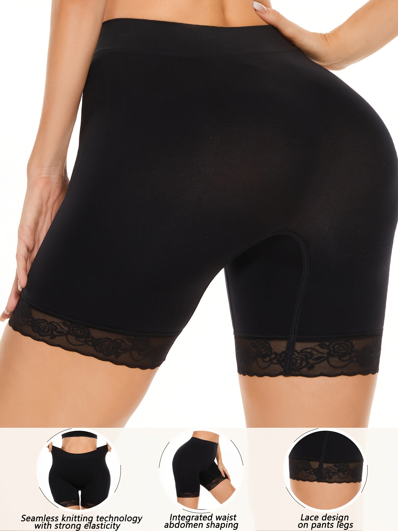 Women's Shapewear Slip - Smoothing Comfort – Mixed Color Lace – view 9