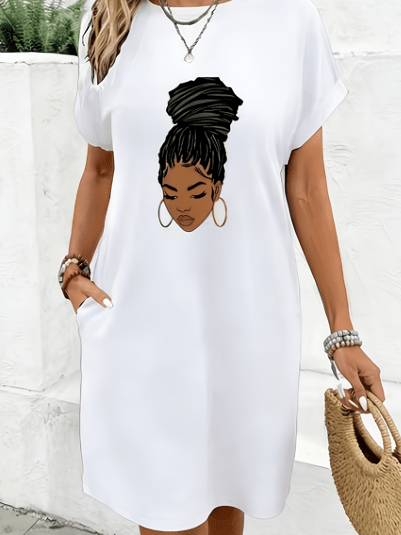 Women's Shirt Dress - Pocket detail view