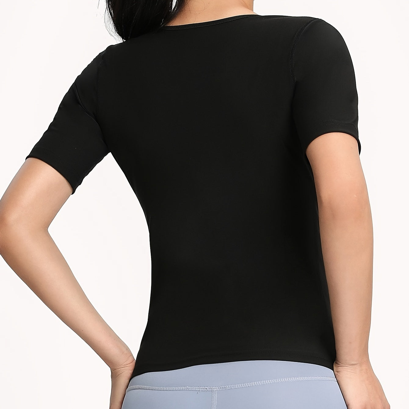 Women's Short Sleeve Shaping Top - Waist-Smoothing Stretch Design – view 2