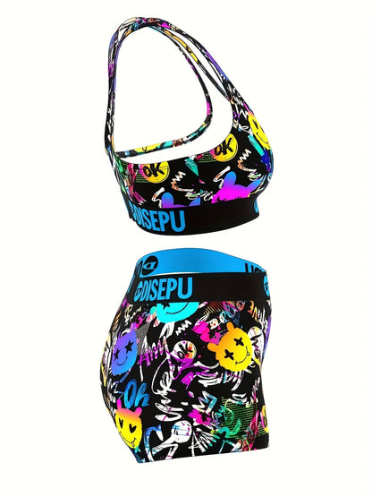 Women's Shorts Outfit Set - Printed – Sizes S–XXL – view 3
