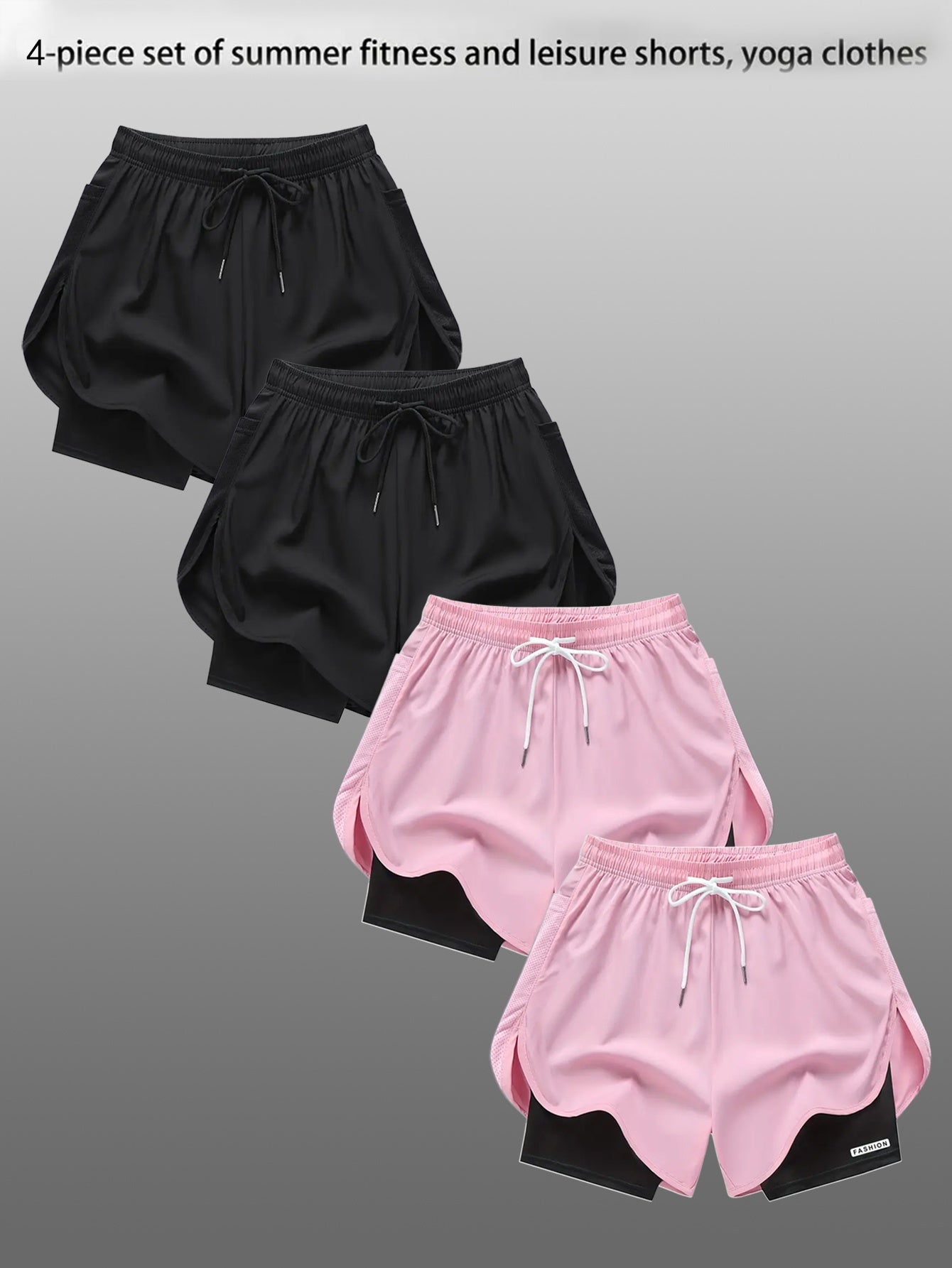 Women's Shorts Outfit Set - Versatile 4 – Black option – view 4