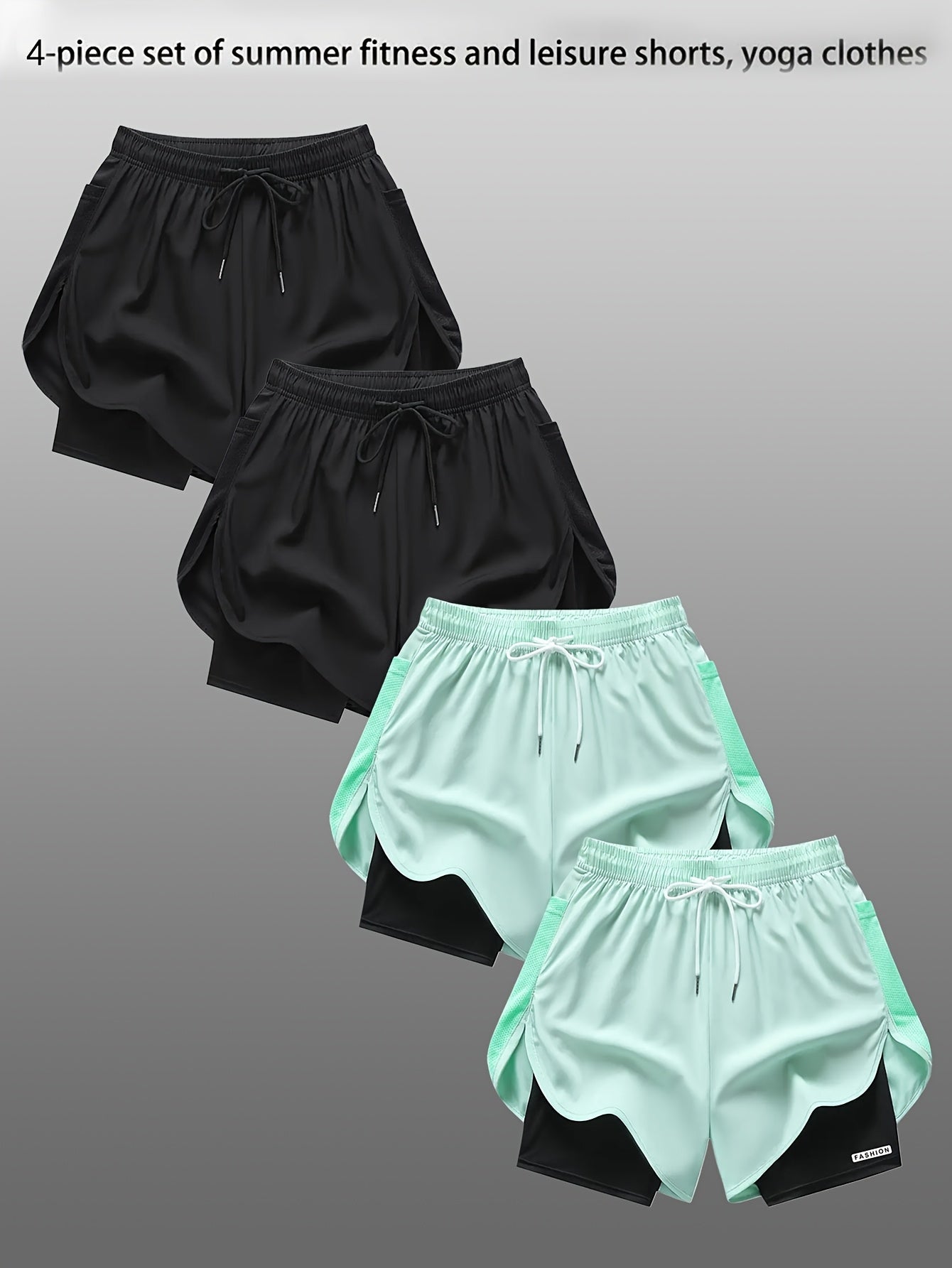 Women's Shorts Outfit Set - Versatile 4 – Black option – view 14