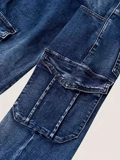 Women's Skinny Jeans - Blue Pocket Detail Stretch detail view