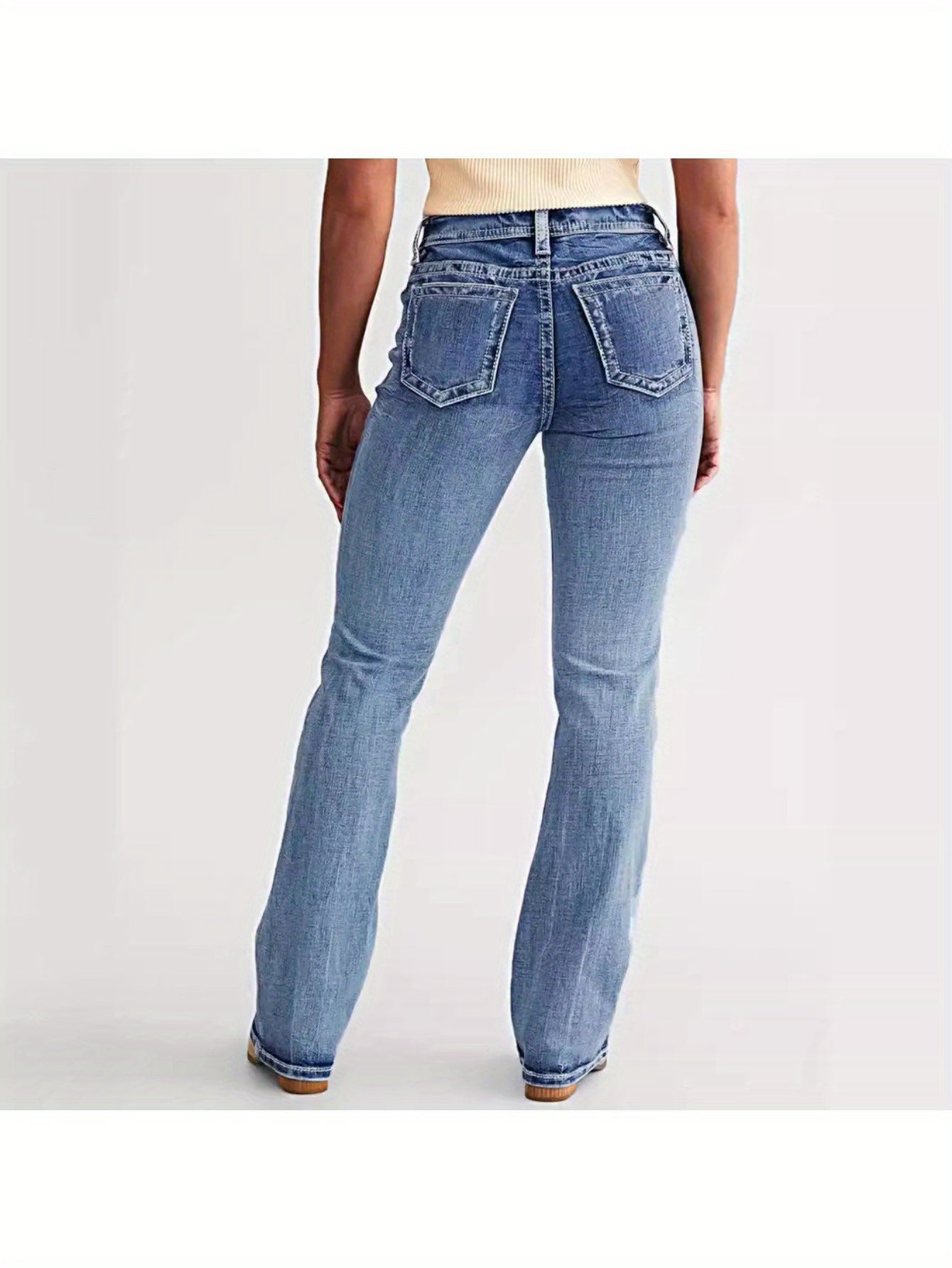 Women's Skinny Jeans - Blue Stretch detail view