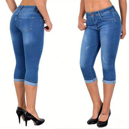 Women's Skinny Jeans - Elastic Waist detail view