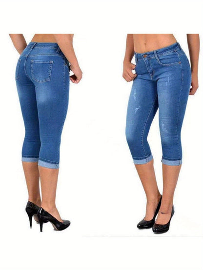 Women's Skinny Jeans - Elastic Waist Slim Fit detail view
