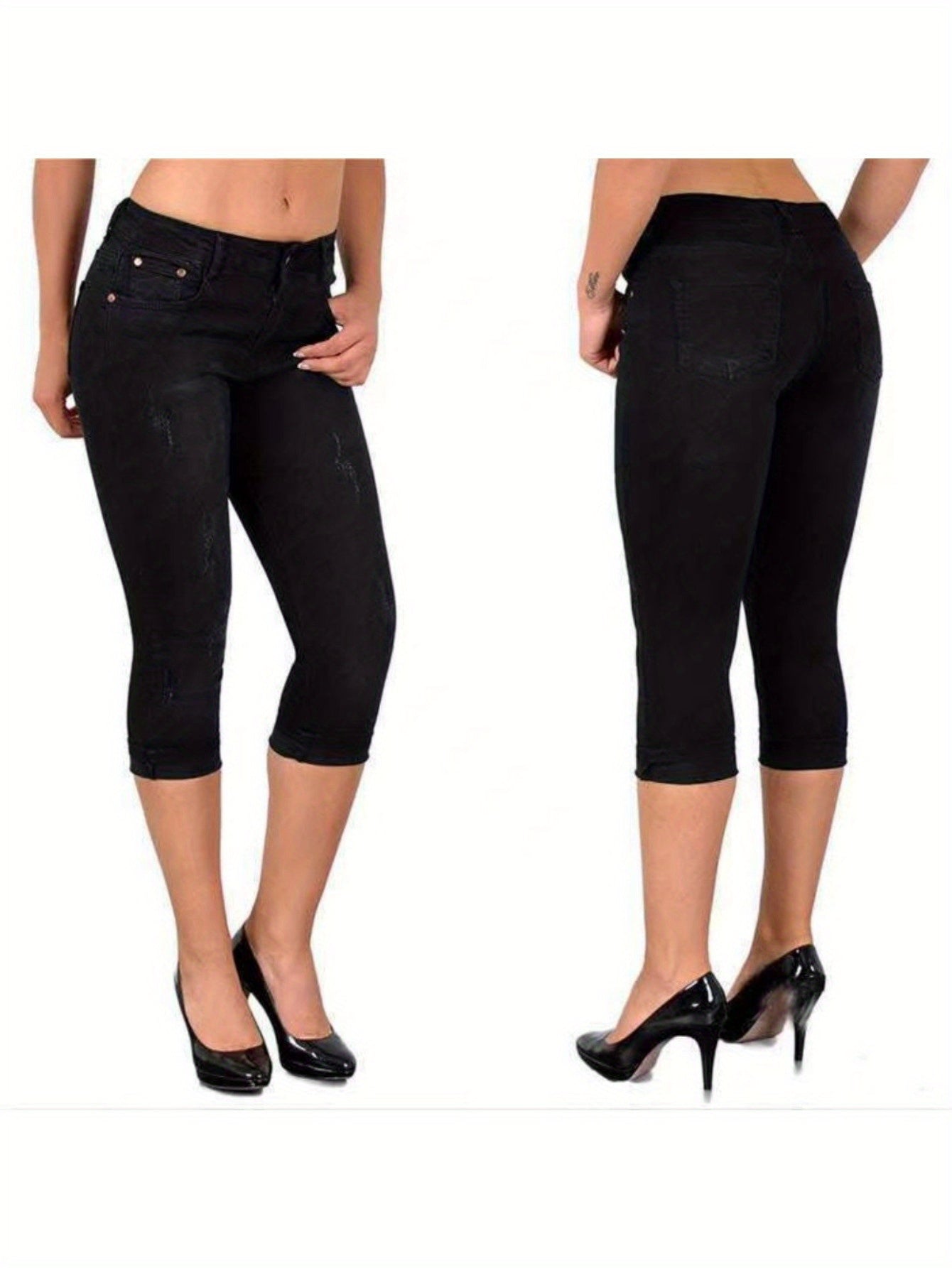 Women's Skinny Jeans - Elastic Waist Slim Fit detail view