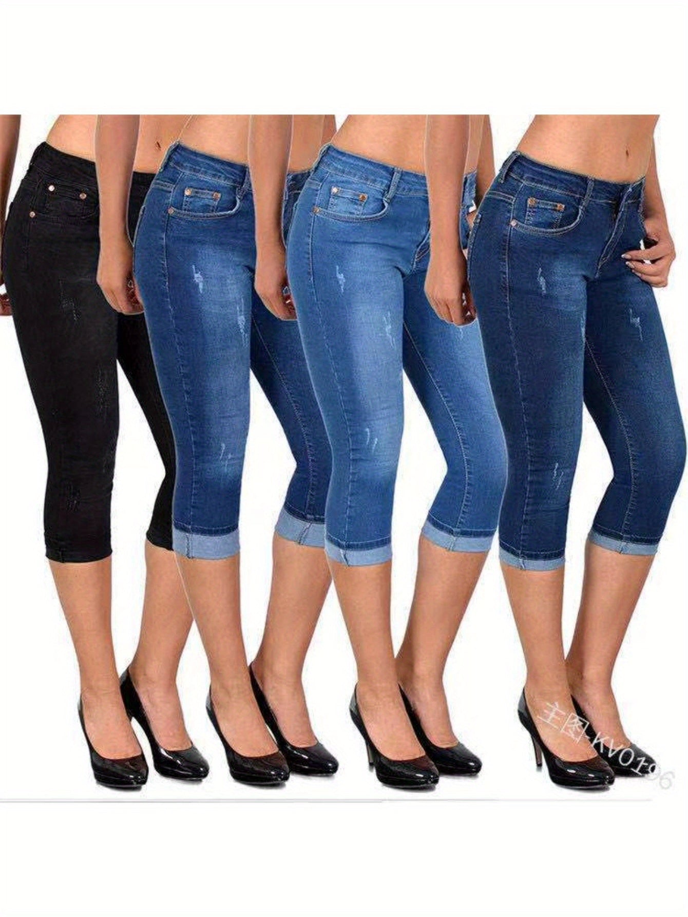 Women's Skinny Jeans - Elastic Waist Slim Fit detail view