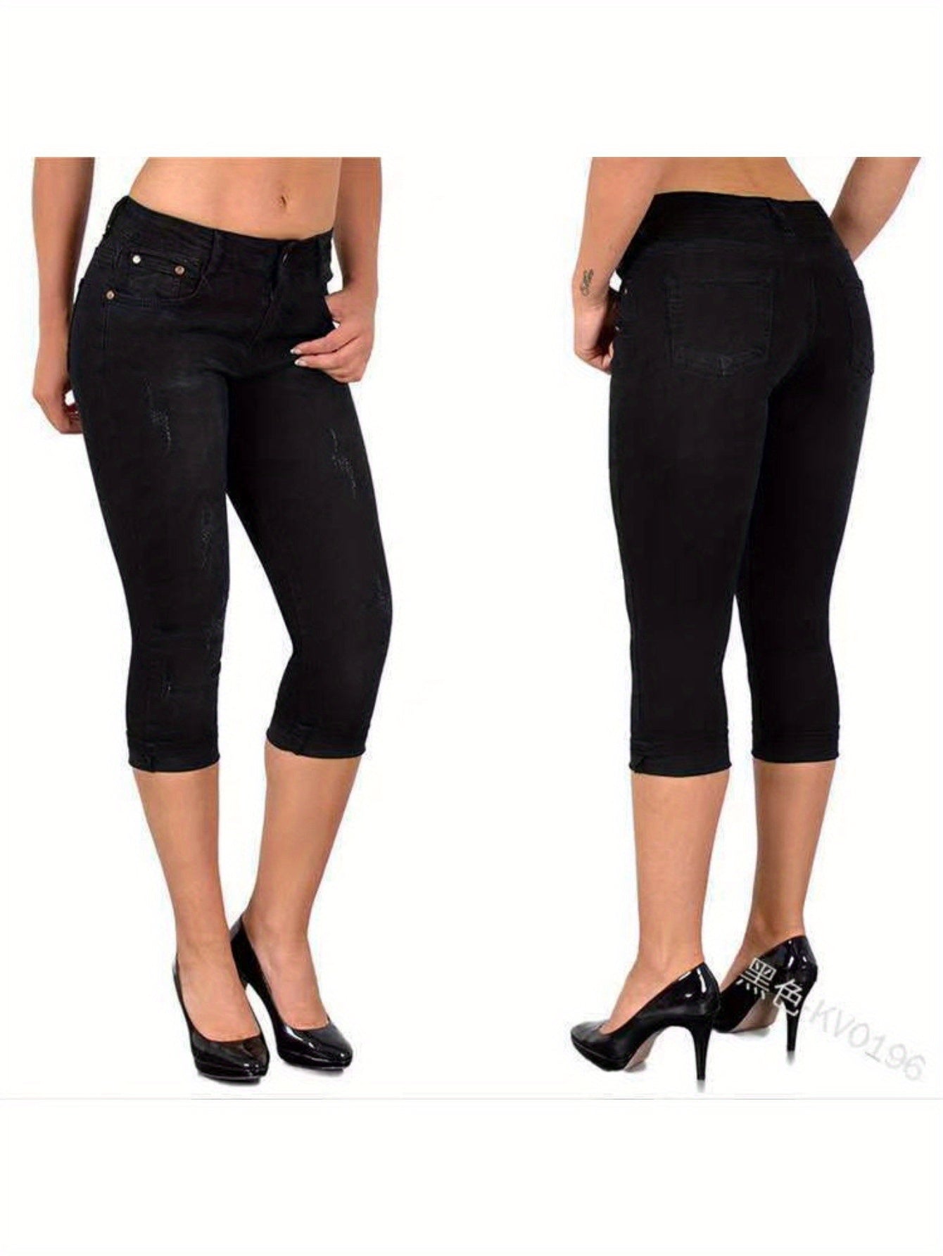 Women's Skinny Jeans - Elastic Waist Slim Fit detail view