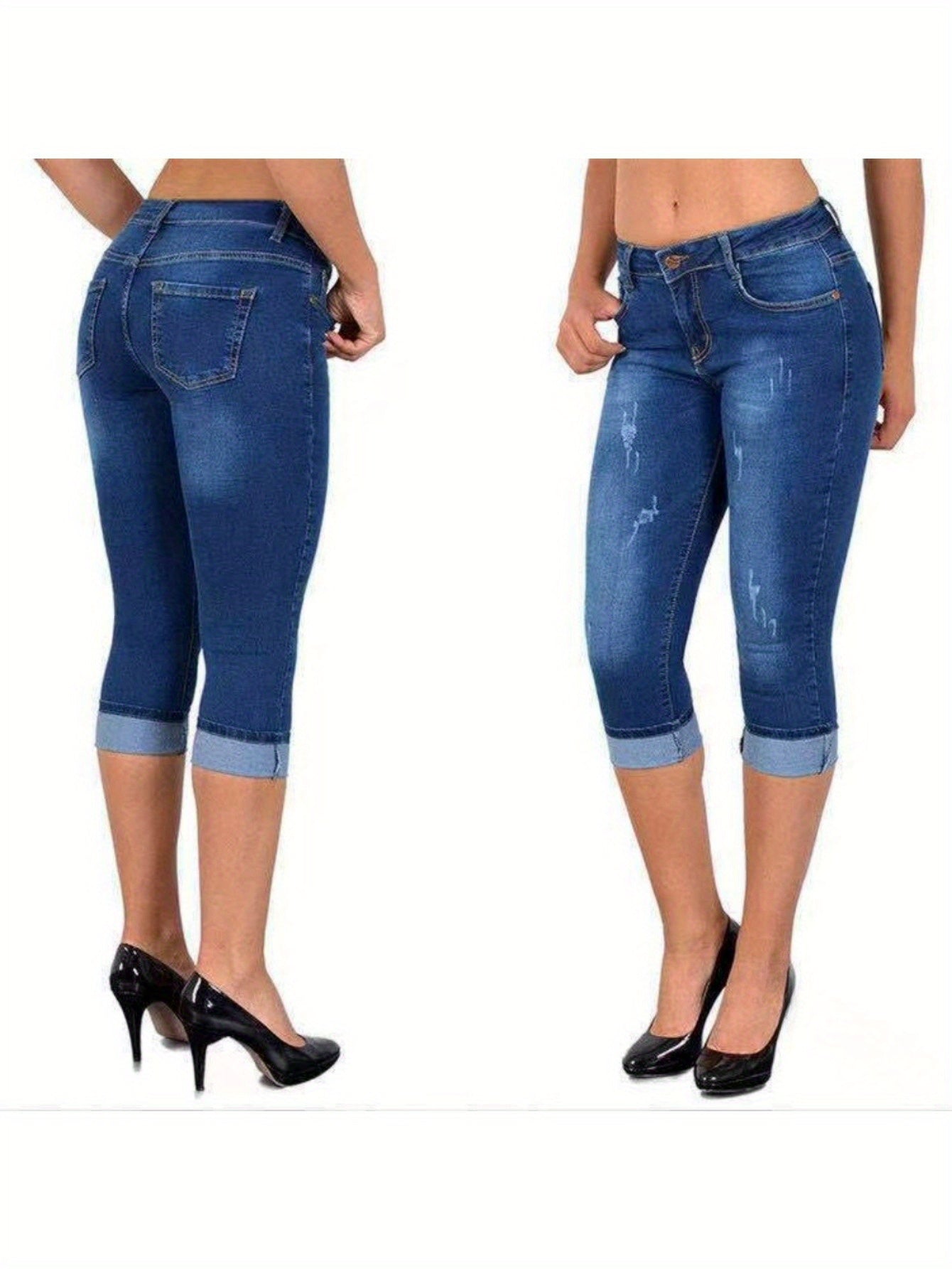 Women's Skinny Jeans - Elastic Waist Slim Fit detail view