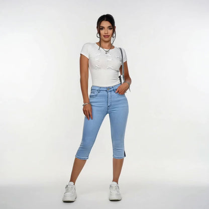 Women's Skinny Jeans - High Waist – Sky Blue detail view