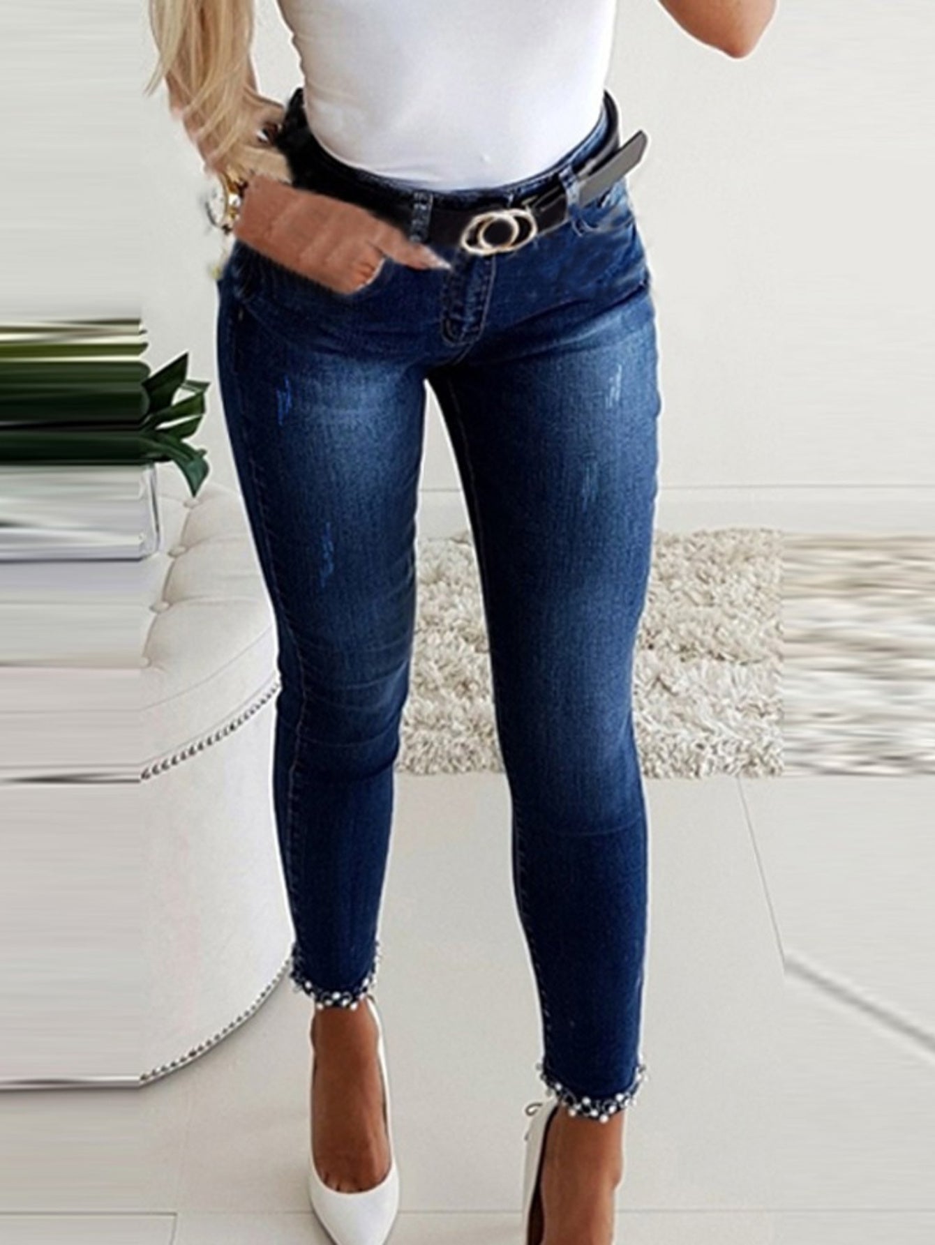 Women's Skinny Jeans - Light Blue Streetwear – Blue option – main product image