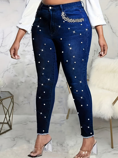 Women's Skinny Jeans - Medium Blue – Blue option – main product image