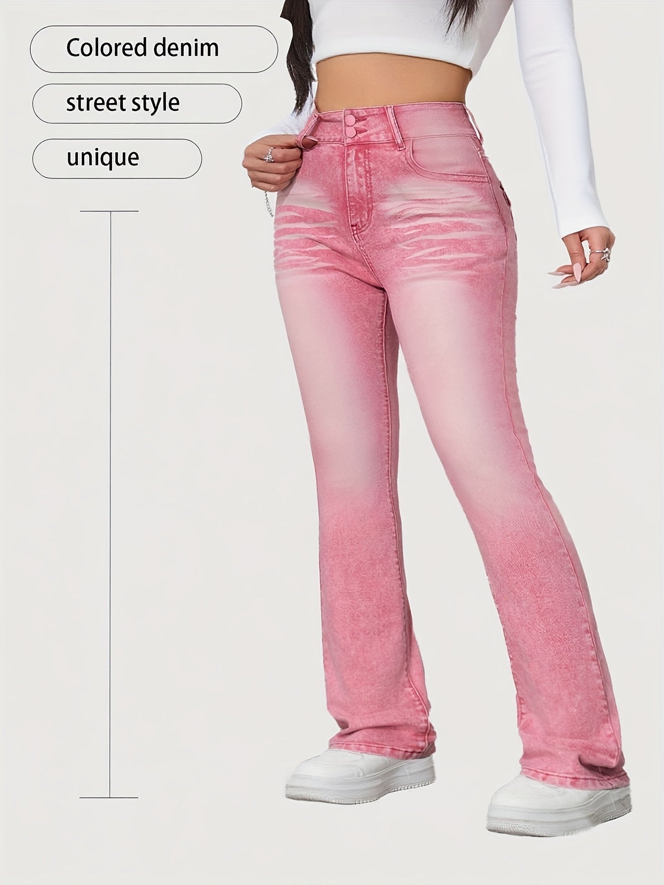Women's Skinny Jeans - Pink Pocket Detail – view 6