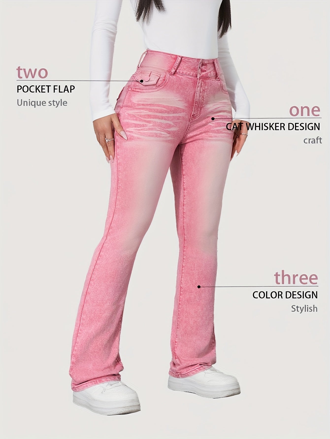 Women's Skinny Jeans - Pink Pocket Detail – view 8