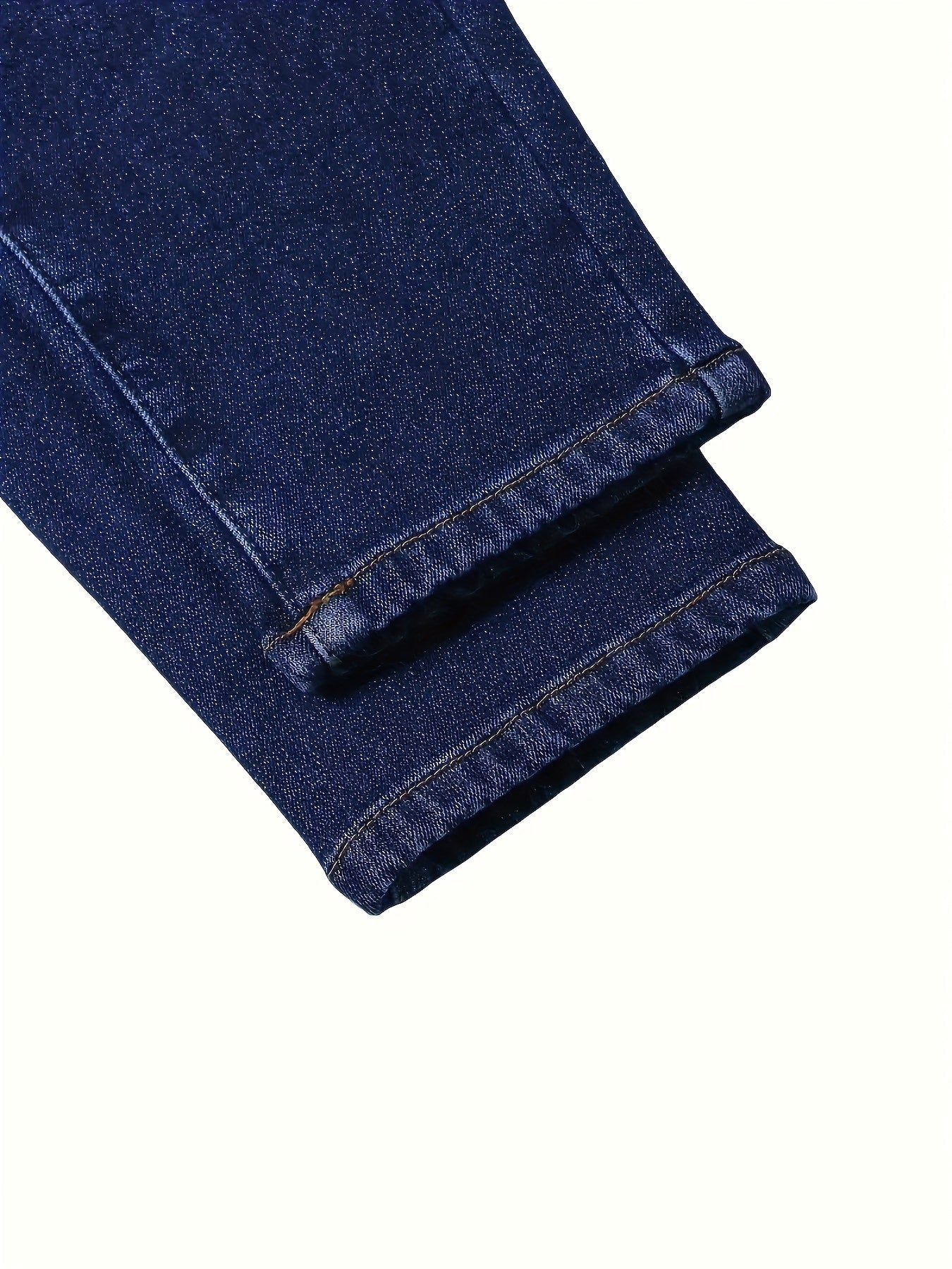 Women's Skinny Jeans - Royal Blue Color Fleece-Lined Jeans Stretch detail view
