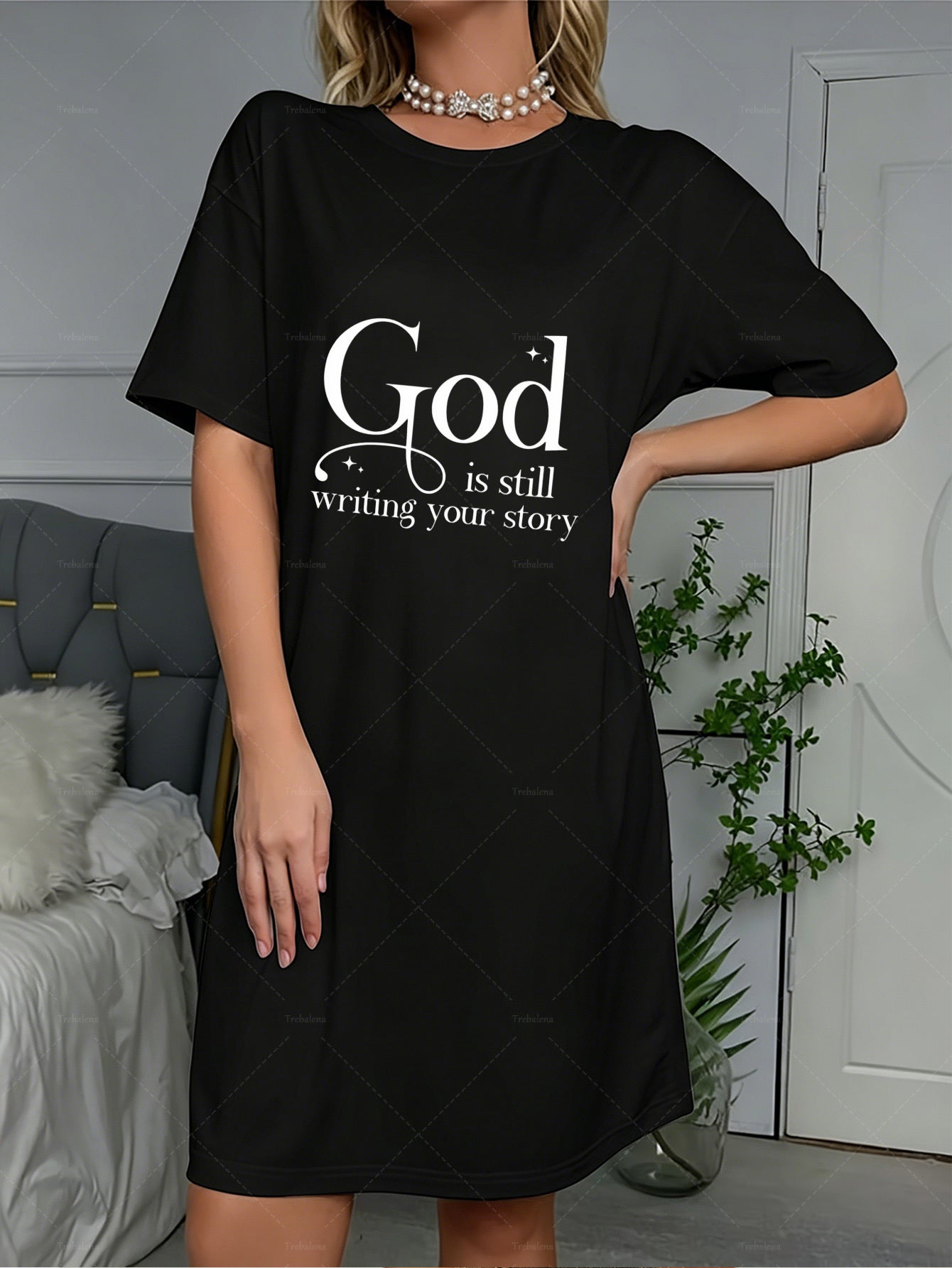 Women's Sleepwear - Soft Comfort – Dark Gray / Black detail view