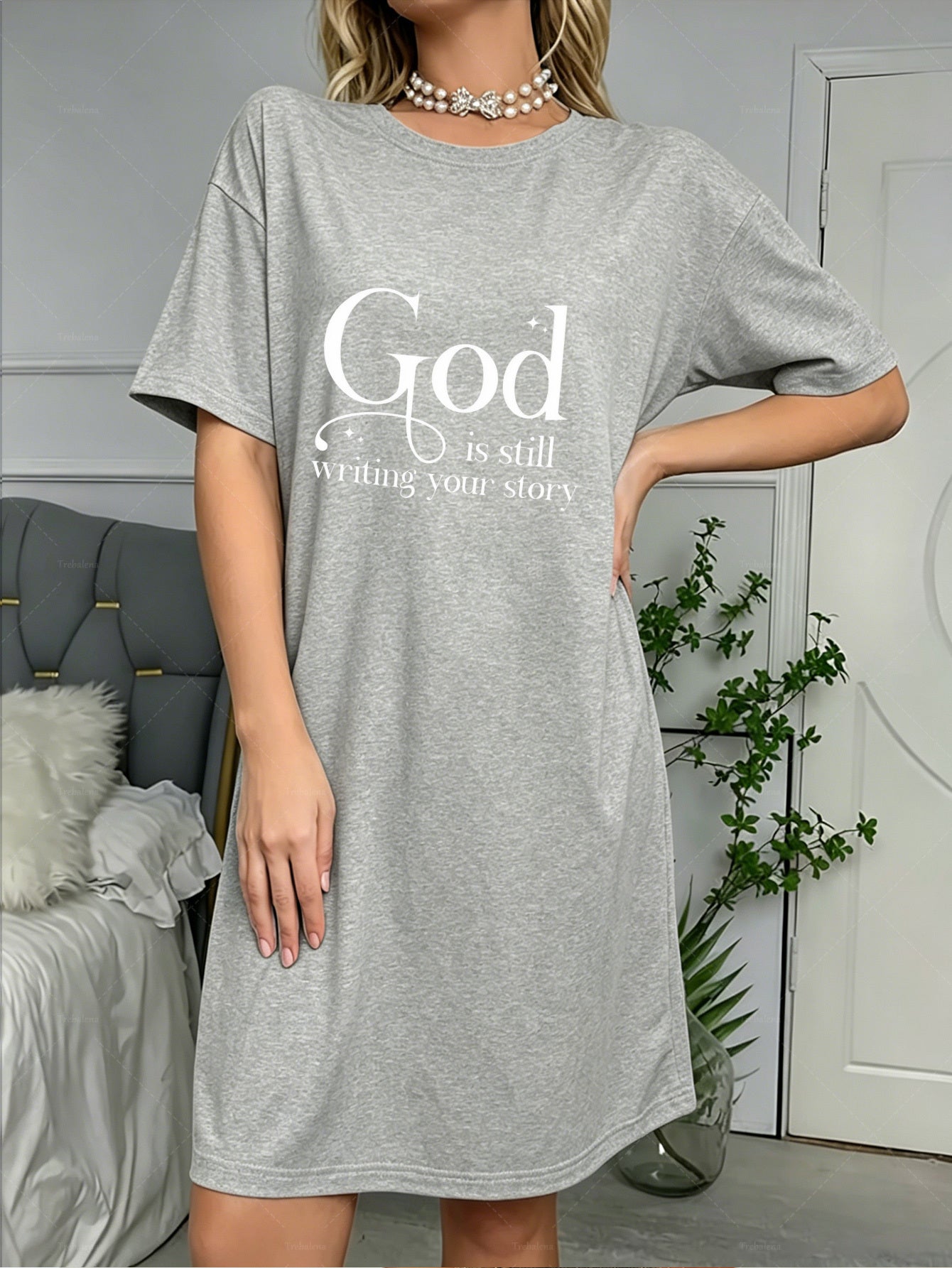 Women's Sleepwear - Soft Comfort – Dark Gray / Black detail view