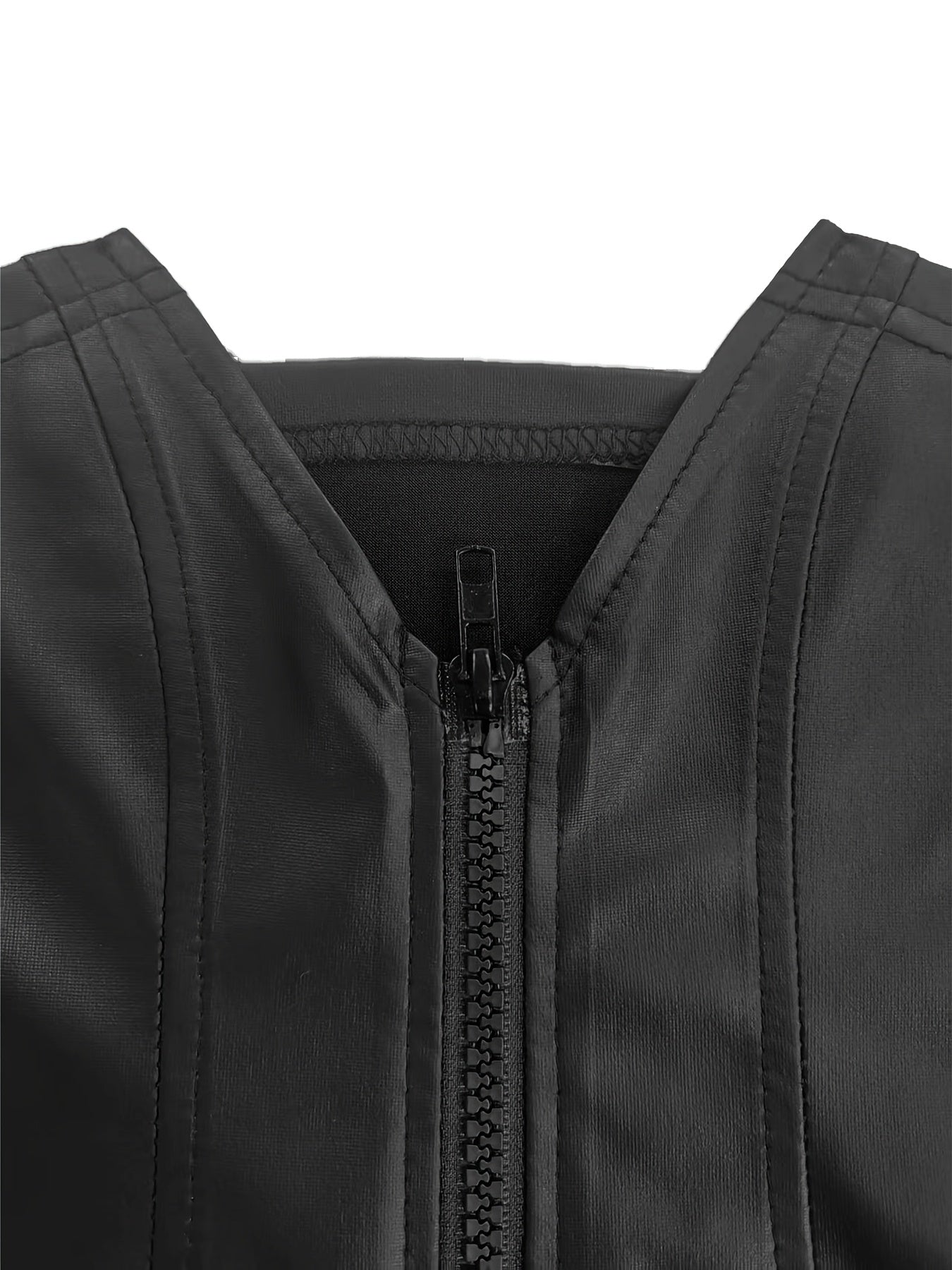 Women's Sleeveless Tailored Vest - Zip Front Slim Fit detail view