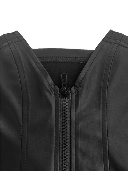 Women's Sleeveless Tailored Vest - Zip Front Slim Fit detail view