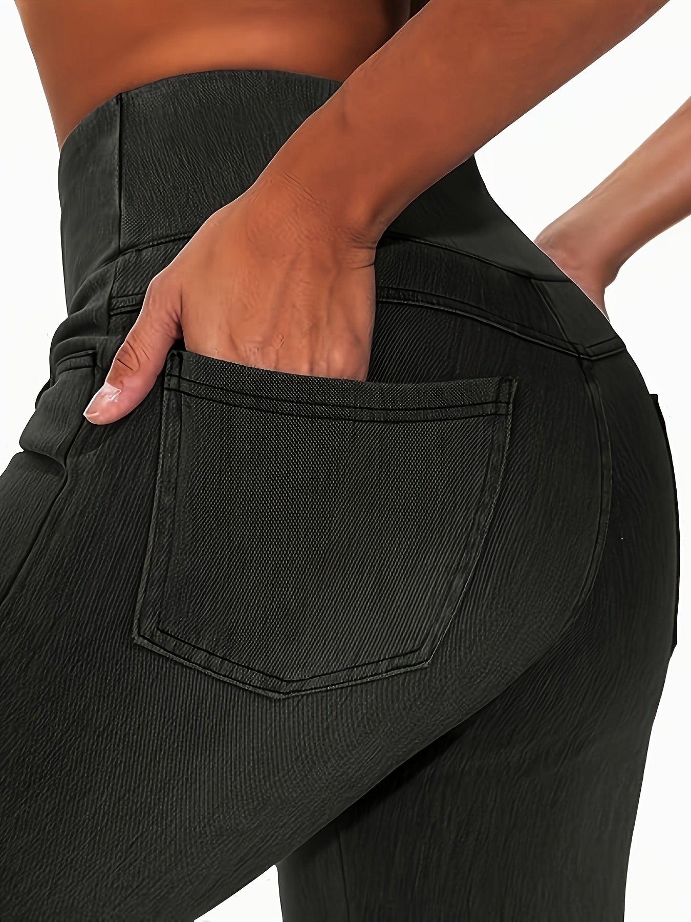 Women's Slim Fit Jeans - High Waist Four-Pocket Stretch detail view