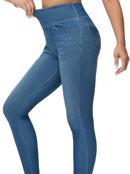 Women's Slim Fit Jeans - High Waist Four-Pocket Stretch detail view