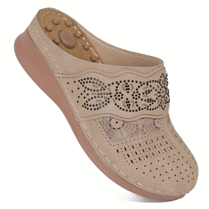 Women's Slippers – Breathable Mesh Non-Slip Sole for Beach & Water – White Leather – view 42