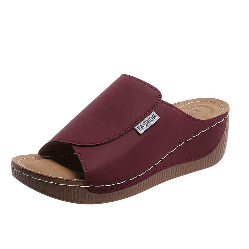 Women's Slippers - Cushioned Comfort Lightweight for Beach & Water – Burgundy color – view 3