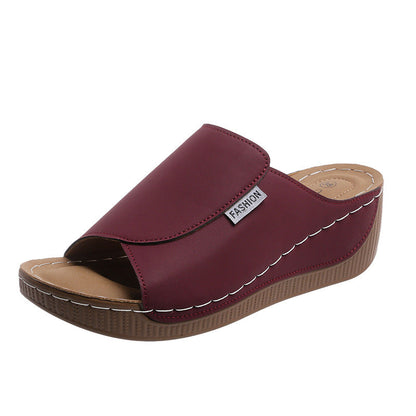 Women's Slippers - Cushioned Comfort Lightweight for Beach & Water – Burgundy color – view 3