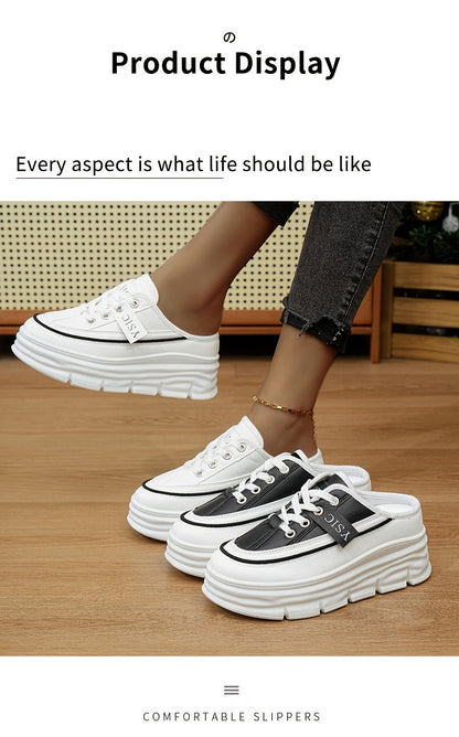 Women's Slippers – Lace-Up for Everyday Wear – White option – view 8